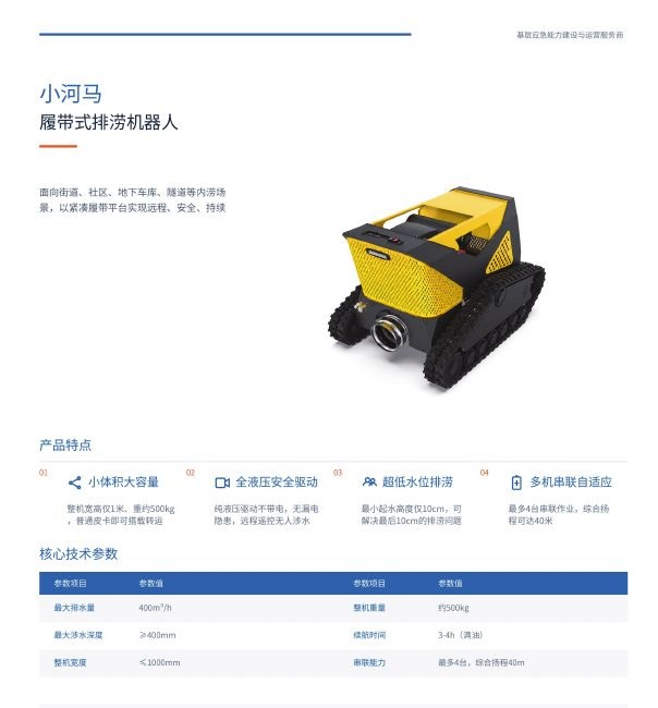 小河马 履带式排涝机器人图册页