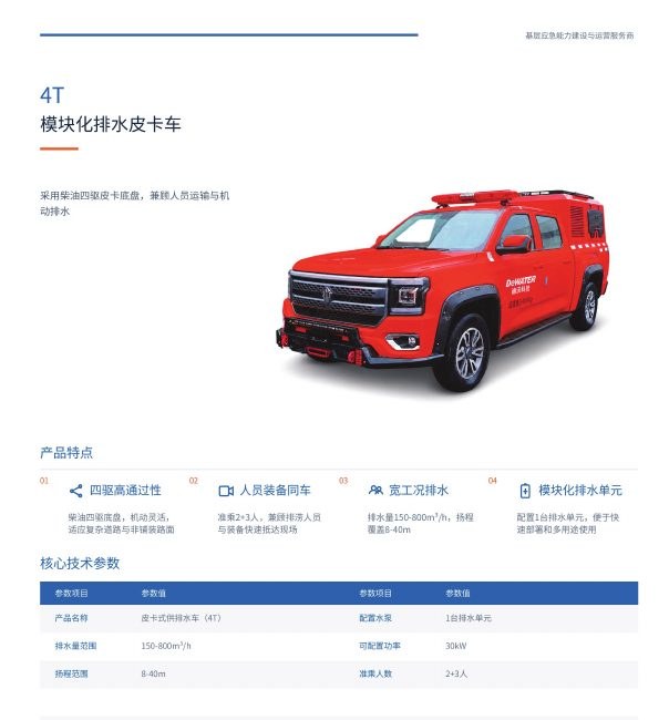 4T 模块化排水皮卡车图册页