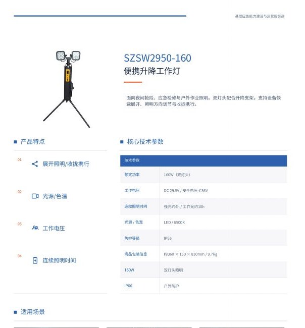 SZSW2950-160 便携升降工作灯图册页